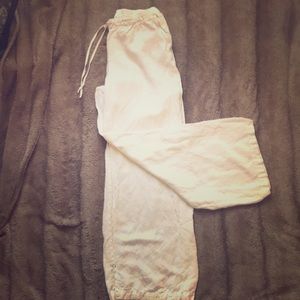 White linen pants